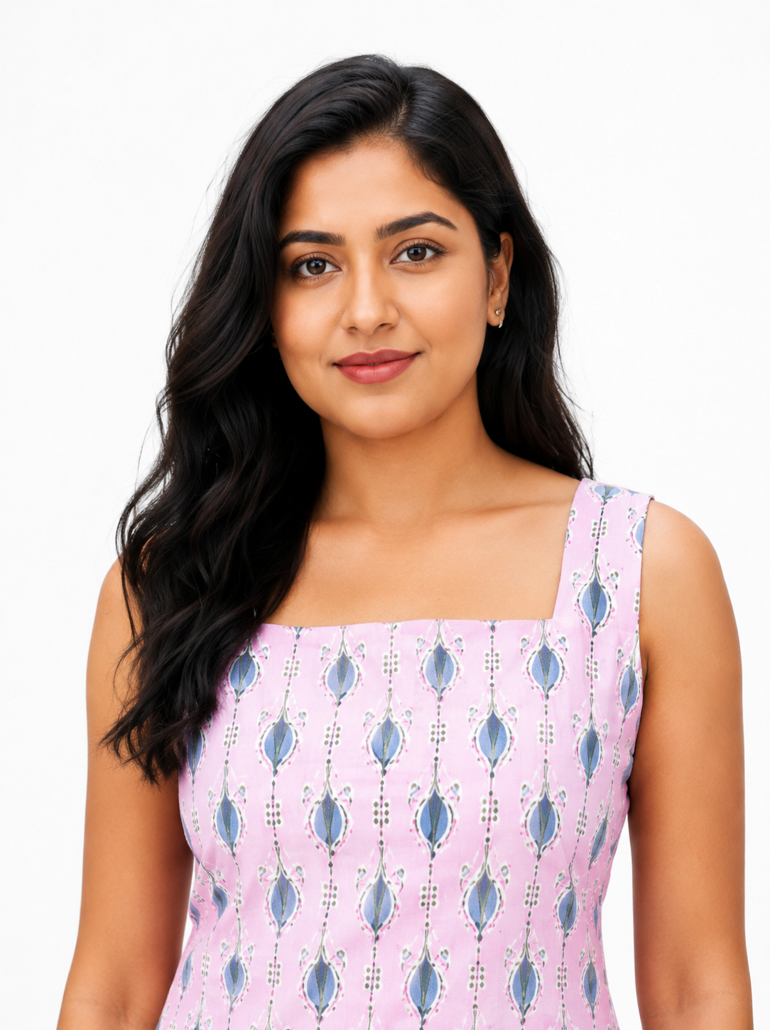 Cotton Block Print Sleeve less short Kurti