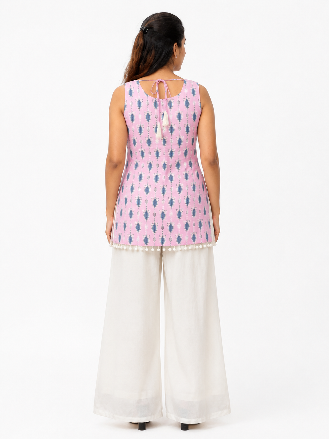 Cotton Block Print Sleeve less short Kurti